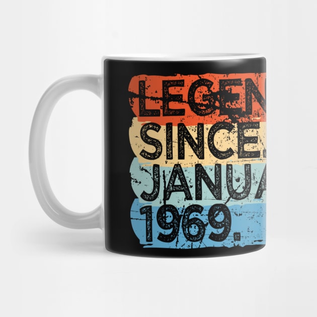 'Born in January 1969' Funny 50th Birthday Vintage Gift by ourwackyhome